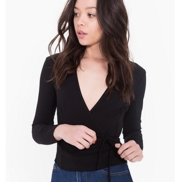 American Apparel Tops - American Apparel Crepe Wrap Top